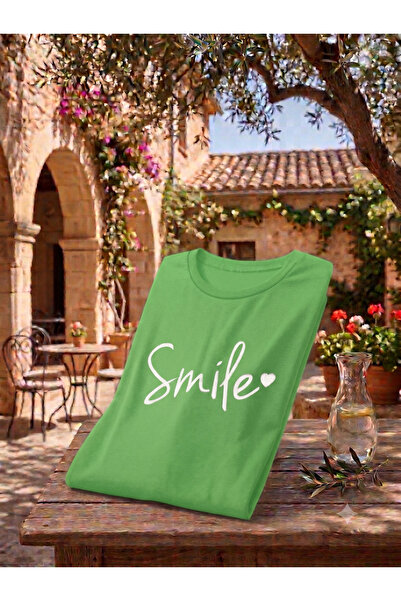 KOZAİ OUTDOORS Women's Smile Printed Oversized Crew Neck T-Shirt