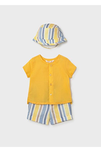 MAYORAL Newborn Baby Boy Better Cotton Shorts Set Yellow