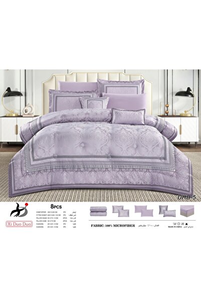 Xido Nefirn 8-Piece Summer Quilted Comforter Set - Luxury Microfiber with Ele...