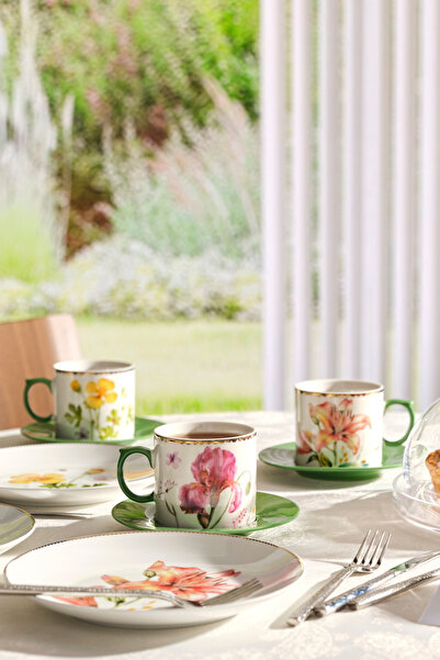 Paşabahçe Flora Porselen Çay Fincanı Sarı, Çay Fincanı, 1 adet