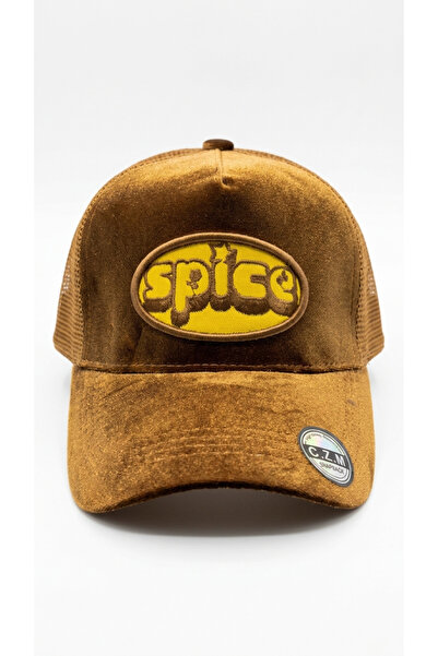 NO BRAND Velvet Trucker Cap with Embroidered Patch | Mesh Back Snapback Hat