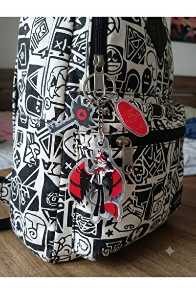 OWLBAG COMPANY Owl Bag Hazbin Hotel Husk Patterned Acrylic Keychain Bag Ornament