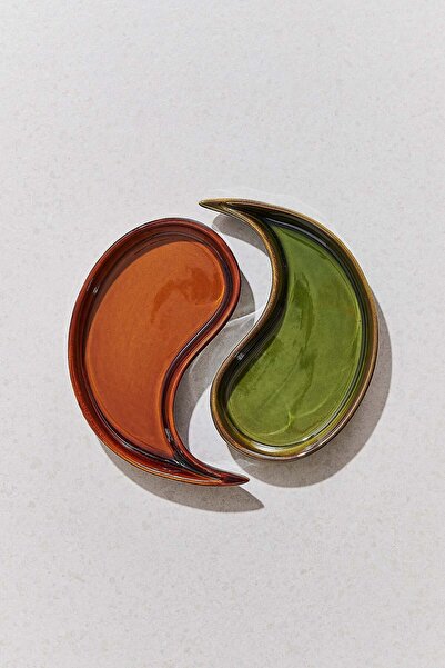 Paşabahçe Yinyang 2 Ceramic Snack Bowl Set of 2, Stylish Tableware Set