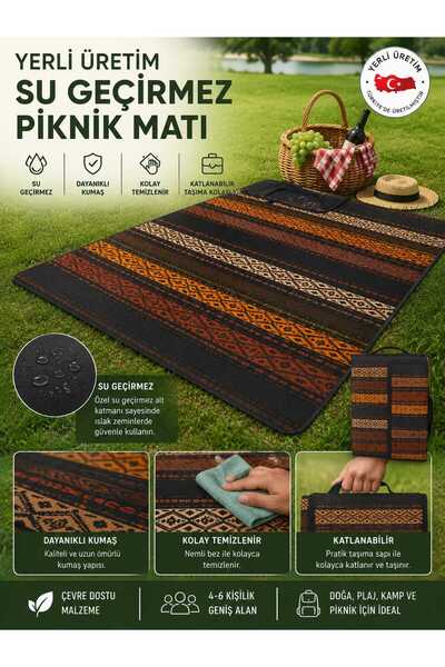 Kilimce YERLİ ÜRETİM SU GEÇİRMEZ PİKNİK MATI YIKANABİLİR