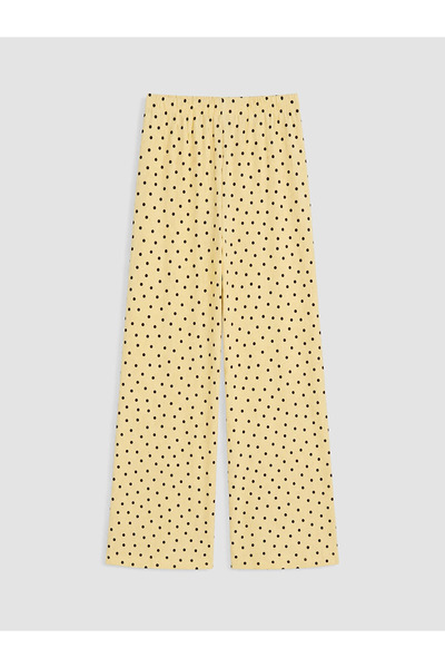 LC Waikiki Lcw Kids Yellow Polka Dot Wide Leg Girls' Sweatpants