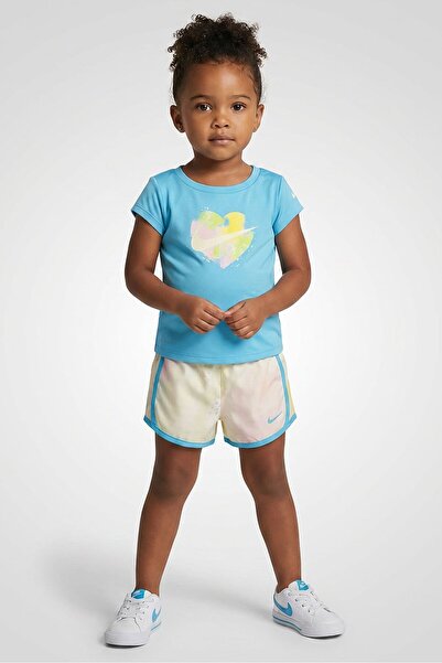 Nike Toddlers Girl 2 Pieces Brand Logo Top With Shorts Set, Multiolor