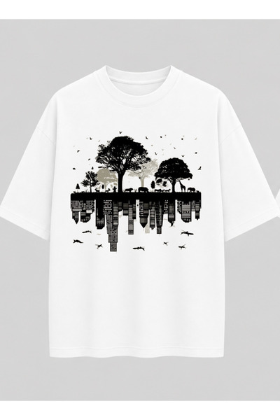 OPPPSSS Penguin and Baby Relaxed Fit White Unisex T-Shirt |   Nature Themed L...