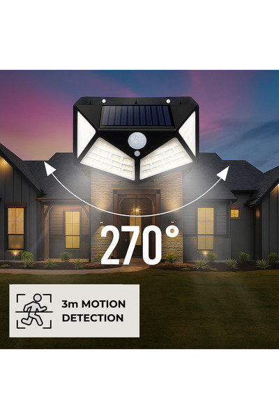 ADM Lampa Solara LED Exterior 100 LED, Senzor de Miscare PIR, Unghi Iluminare...