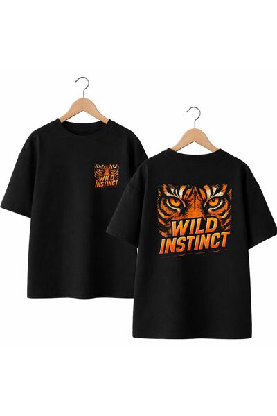 playwear Тениска с кръгло деколте,  "Див инстинкт ", с принт на гърба и гърди...