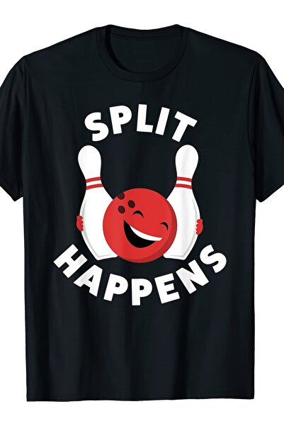 NOURAM تي شيرت بطبعة Funny Split Happens Bowling للرجال، تي شيرت رياضي رائع، ...