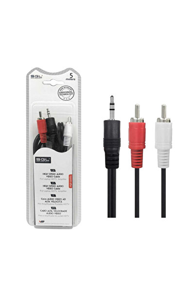 sgl Καλώδιο ήχου - 412A - Jack 3.5mm male/2xRCA male - 5m - 096155