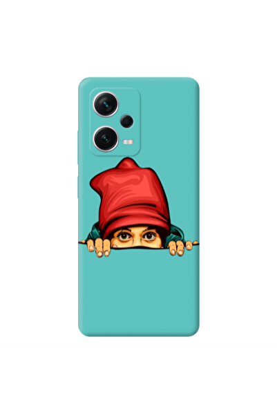 Other Xiaomi Poco X5 Hidden Girl Turquoise Colored Silicone TPU Θήκη