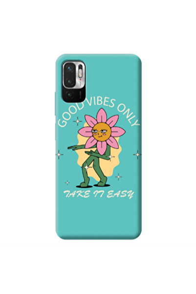 Other Xiaomi Redmi Note 10 Pro 5G Good Vibes Only Turquoise Colored Silicone ...