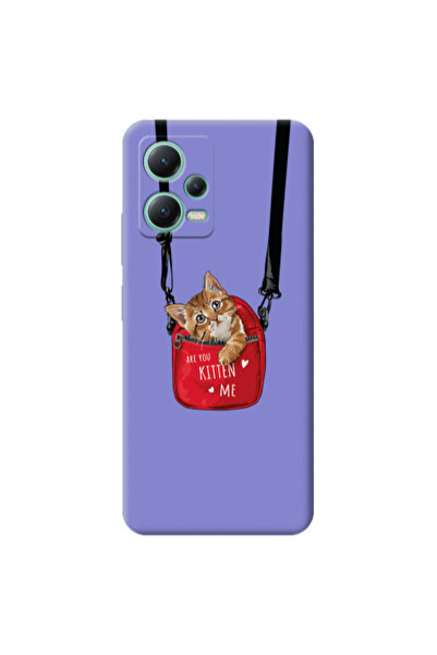 Other Xiaomi Redmi Note 12 Pro 5G Kitten Me Purple Colored Silicone TPU Θήκη