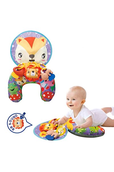 Funny Party Shop Perna de Sprijin pentru Tummy Time cu Vulpita Muzicala si El...