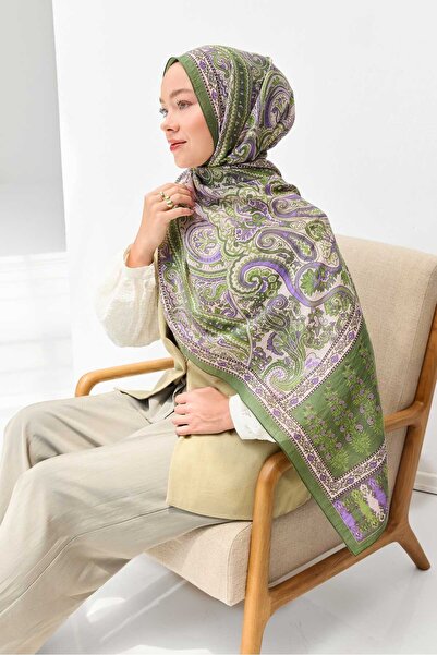 Silk Home شال تينسل مونار الأخضر البوهيمي