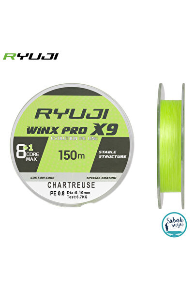 RYUJI Winx Pro X9 İp Misina 150mt PE 0.8 0.10mm 6.7kg A.Yeşil