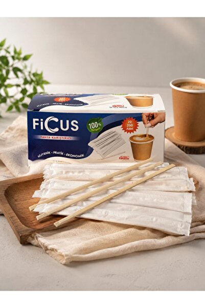 FİCUS KAĞIT SARGILI TAHTA KARIŞTIRICI 200'LÜ 2 PAKET