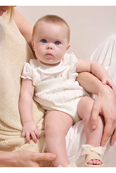 MAYORAL Baby Girl Knitted Short Jumpsuit T-Shirt Set White 1637