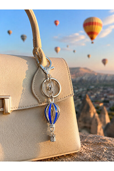 VitrinzPlus Mavi Balon Çanta Charmı Metal Çanta Süsü ve Anahtarlık