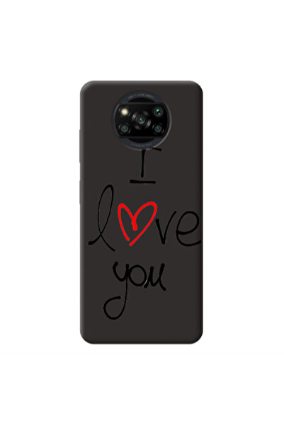 Other Xiaomi Poco X3 /X3 Pro i love you Black Colored Silicone TPU Θήκη