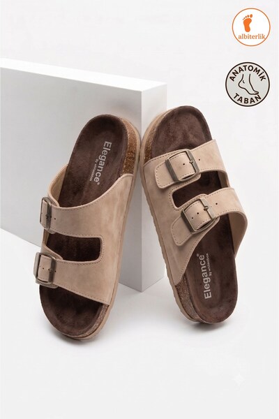 AlbiShoes Women's Double Buckle Anatomical Comfortable Sole Slippers Double S...