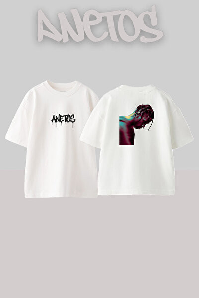 Anetos Travis Scott_120 Dizajn Štampana Oversize Bela Majica
