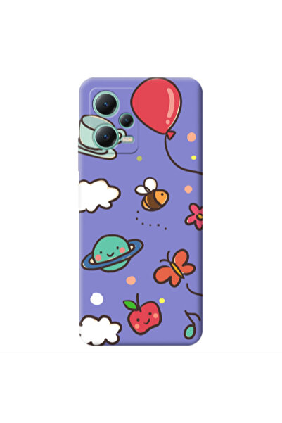Other Xiaomi Redmi Note 12 Pro 5G cute little ones Purple Colored Silicone TP...