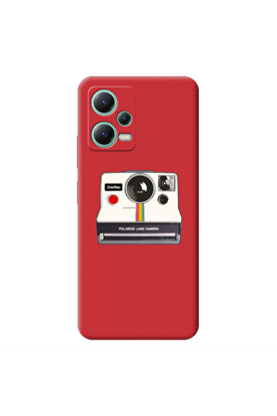 Other Xiaomi Redmi Note 12 Pro 5G Polaroid land camera Red Colored Silicone T...