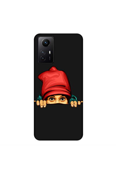 Other Xiaomi Redmi Note 12s Hidden Girl Black Colored Silicone TPU Θήκη