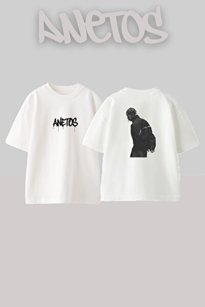 Anetos Travis Scott_12 Dizajn Štampana Oversize Bela Majica