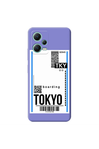 Other Xiaomi Redmi Note 12 Pro 5G Tokyo Boarding Purple Colored Silicone TPU ...