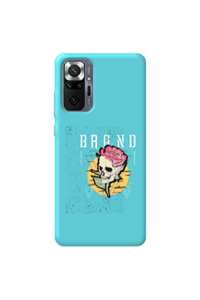 Other Xiaomi Redmi Note 10 Pro 4G Skull Roses Turquoise Colored Silicone TPU ...