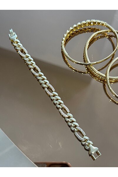 Generic Brand Figaro Stone Detail Bracelet