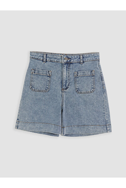 LC Waikiki Beige Regular Fit Women's Jean Shorts