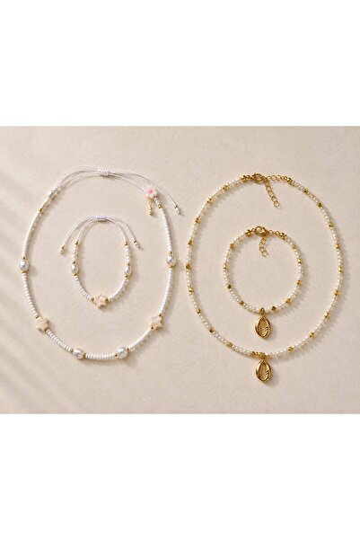 Set 2 Coliere și 2 Brățări Boho Beach cu Stele de Mare și Scoici – Bijuterii ...