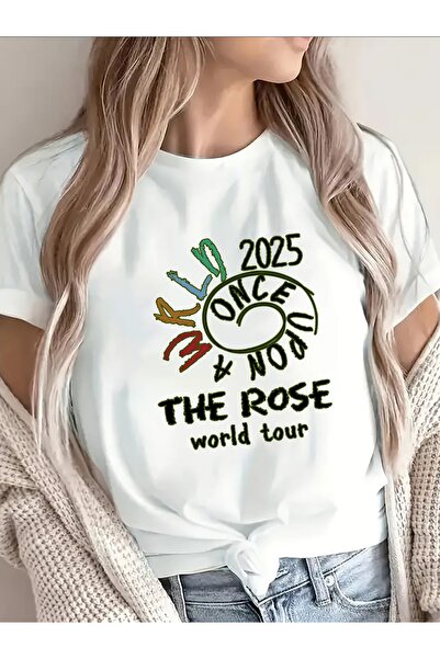 23 nisan تي شيرت نسائي بطبعة جرافيك من مجموعة Once Never The Rose World، خفيف...