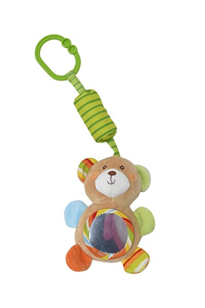 Lorelli Toys Jucarie de plus, Ursulet, 13 cm, clopotel, cu oglinda, 0 luni+
