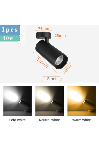 Choice1 Warm White 40W downlight-Black COB LED Downlight 220V Foldable Light ...