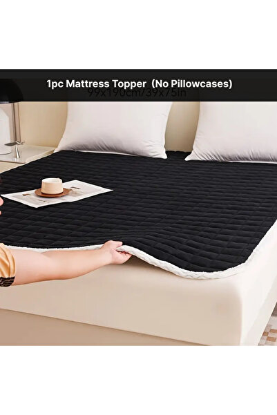 Choice 180x200cm black Milk Velvet Mattress Pad Soft Breathable Bedding Prote...
