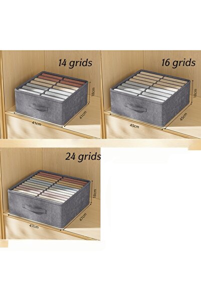 Choice14 24 grids Light Grey 1pc Wardrobe Clothes Storage Organizer Pants Swe...