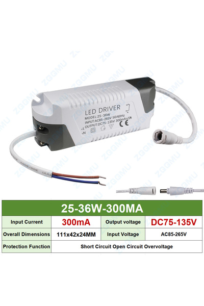 Choice4 1PCS DC head 25-36W 300MA LED Driver 8-12W 12-18W 18-24W 25-36W 50W C...