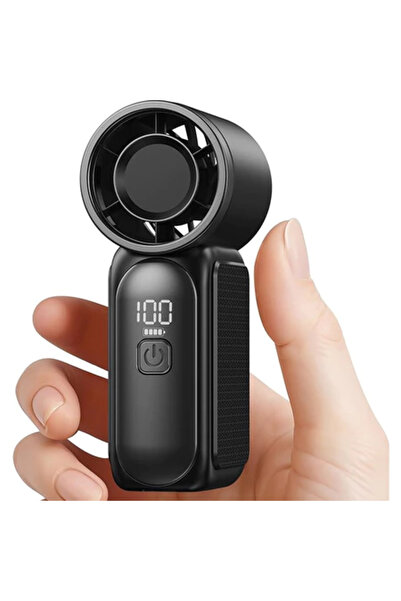Choice5 Pure Black Mini Handheld Fan 3600mAh High-Speed Portable Turbo Pocket...