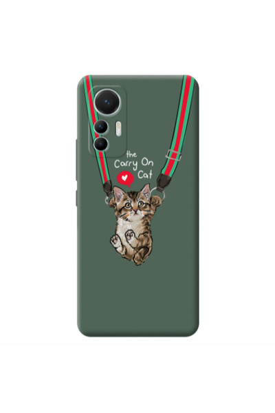 Other Xiaomi Mi 12 Lite Swinging cat Dark Green Colored Silicone TPU Θήκη