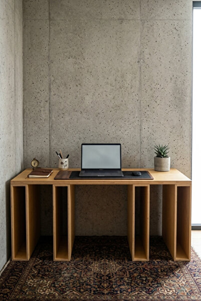 ibrahim suleiman al saqami Vintage Plywood Study & Office Table | Modern Wood...