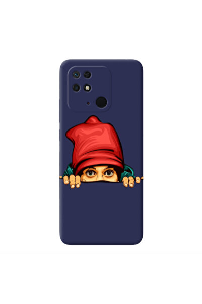 Other Xiaomi Redmi 10C Hidden Girl Dark blue Colored Silicone TPU Θήκη