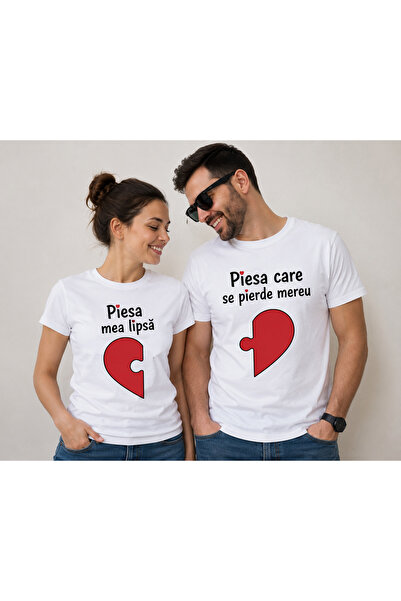 GE Set tricouri cuplu „Piesa mea lipsă”