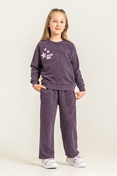 Rolypoly Girl's Creative Mood Purple Tracksuit Set Rp3927-C-V2
