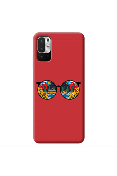 Other Xiaomi Redmi Note 10 Pro 5G Round Glasses Red Colored Silicone TPU Θήκη