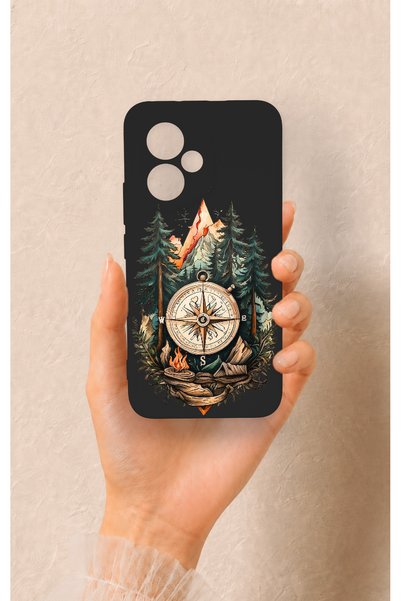 Vip Case حافظة سيليكون متوافقة مع هاتف Honor 400 بنمط غابة البوصلة